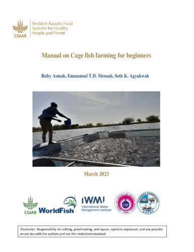 Manual on Cage fish farming for beginners .